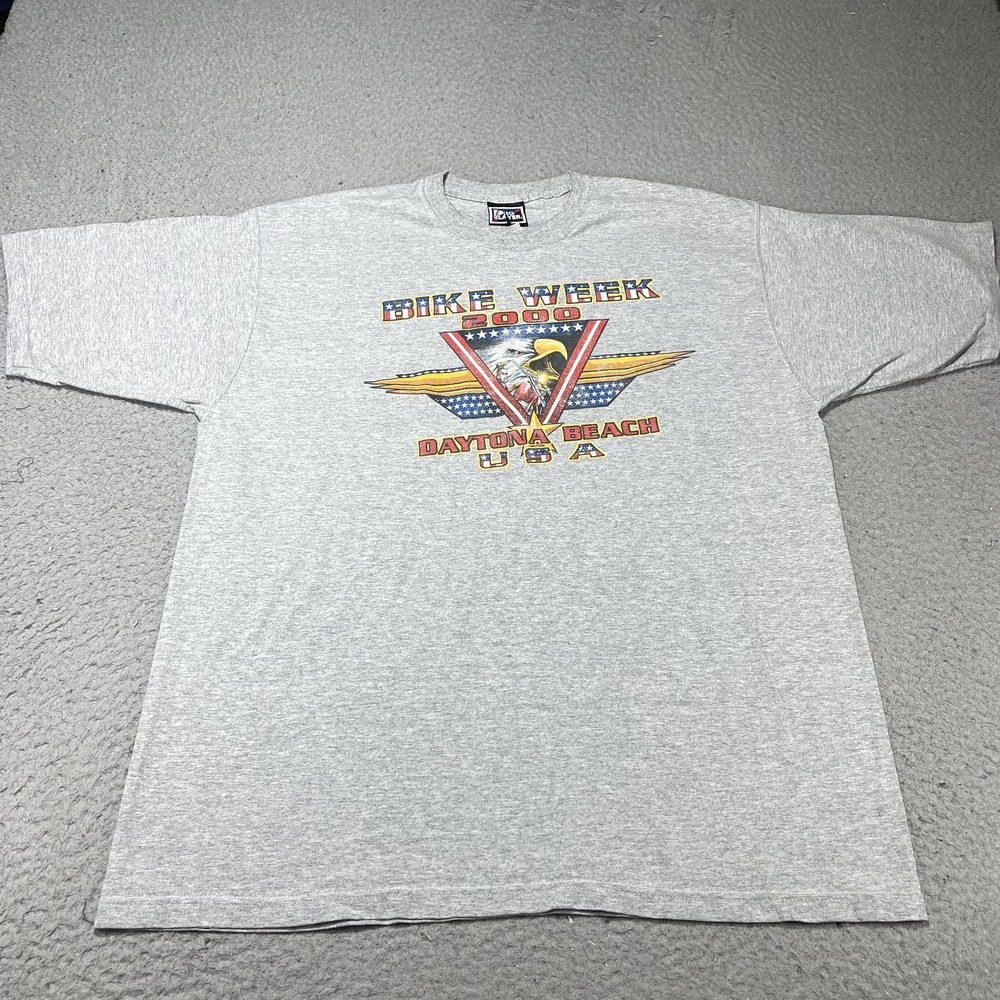 Vintage Daytona Bike Week Shirt Mens XL Gray 2000 Eagle Pro Layer Tee USA